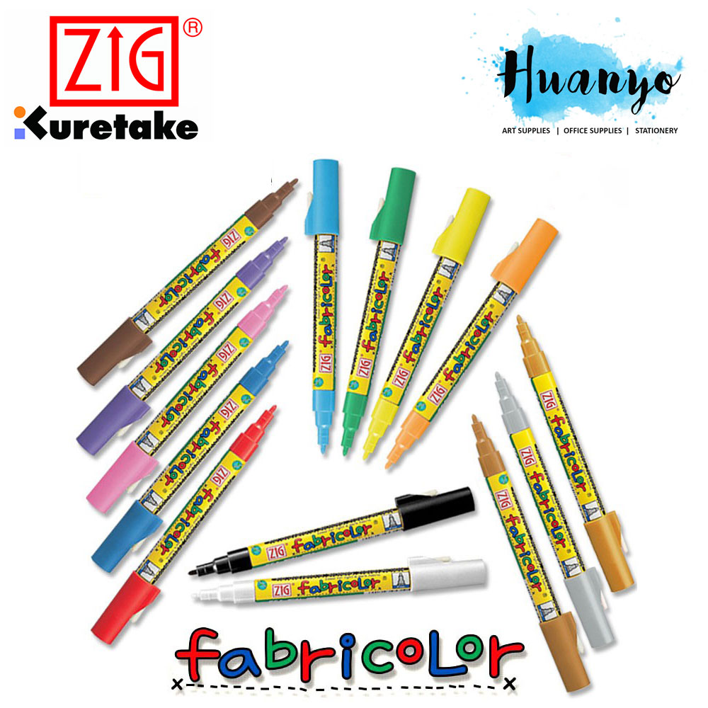 Zig Fabricolor Textile Fabric Marker Pen 2MM Fine Tip (For Light & Dark Fabric) [Per Pcs]