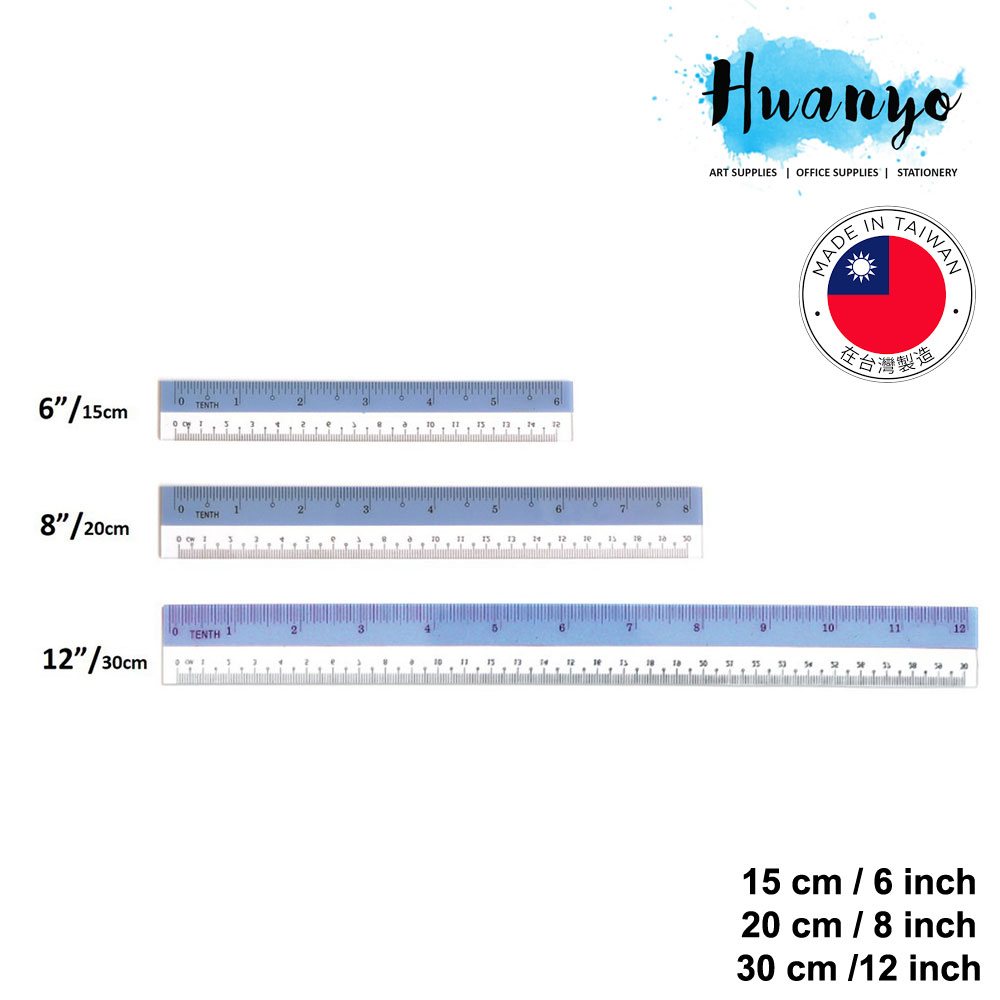 Sanko Star High Quality PVC Flexible Plastic Straight Ruler With CM & Inch Measurement (15CM/6\'\' , 20CM/8\'\', 30CM/12\'\')