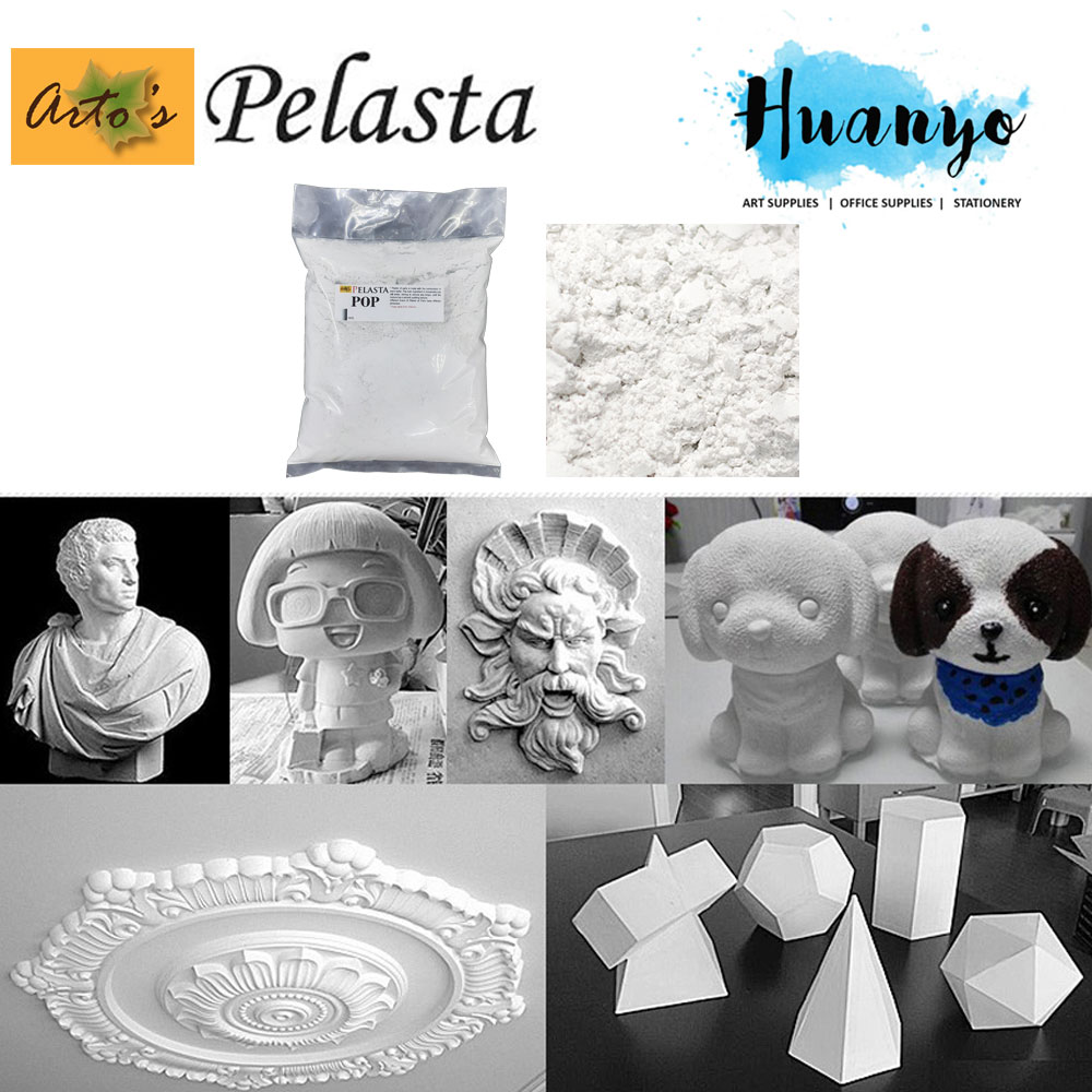 Pelasta POP Plaster of Paris / Gypsum plaster Sculpture Modeling Art Clay - 1 KG / Pack