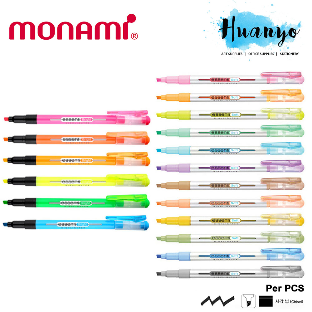 Monami Essenti Bright Flourescent & Soft Pastel Colour Slim Highlighter