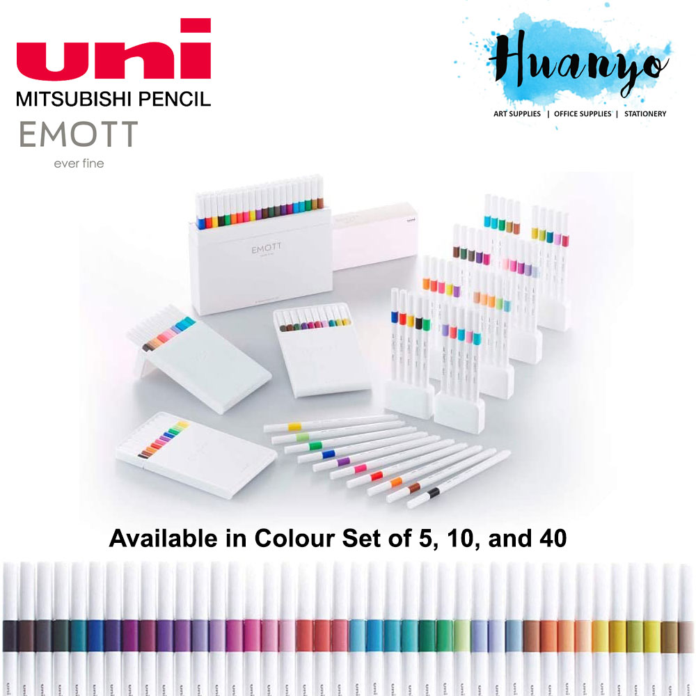 Uni Emott Fineliner Colour Sign Pen 0.4MM (Set of 5, Vivid/Passion/Vintage/Island/Candy Pop/Floral/Nature/Retro Color)