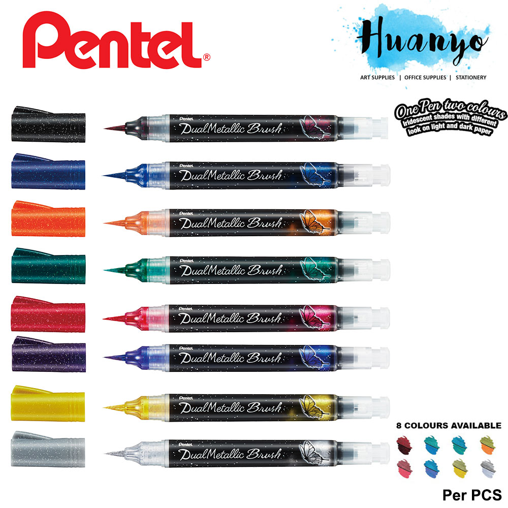 Pentel Dual Metallic Calligraphy Drawing Brush Pen XGFHD