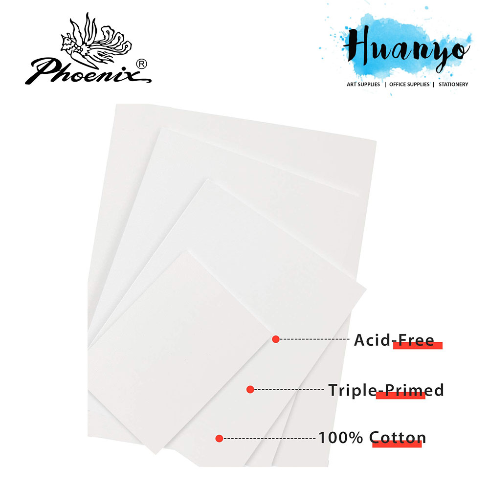 Phoenix Artist Triple Primed Cotton Canvas Board Panel (260GSM, Medium Grain, Square / Rectangle) [List 1/4]