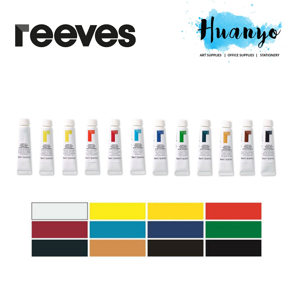 Reeves Acrylic Colour Paint (Set of 12)