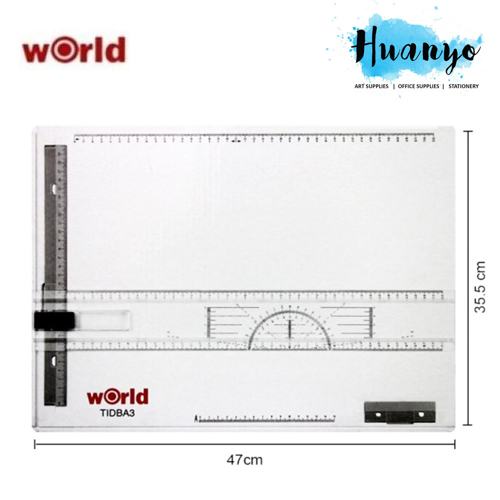 World Technical Drawing Board Set With Detachable Ruler (A3, White Colour)