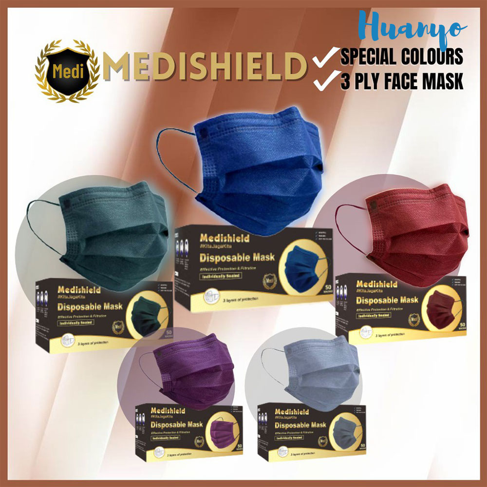 MediShield 3 Ply Layer Ultra Soft Premium Non Medical Face Mask [Great for Double Masking] (50pcs/Box)