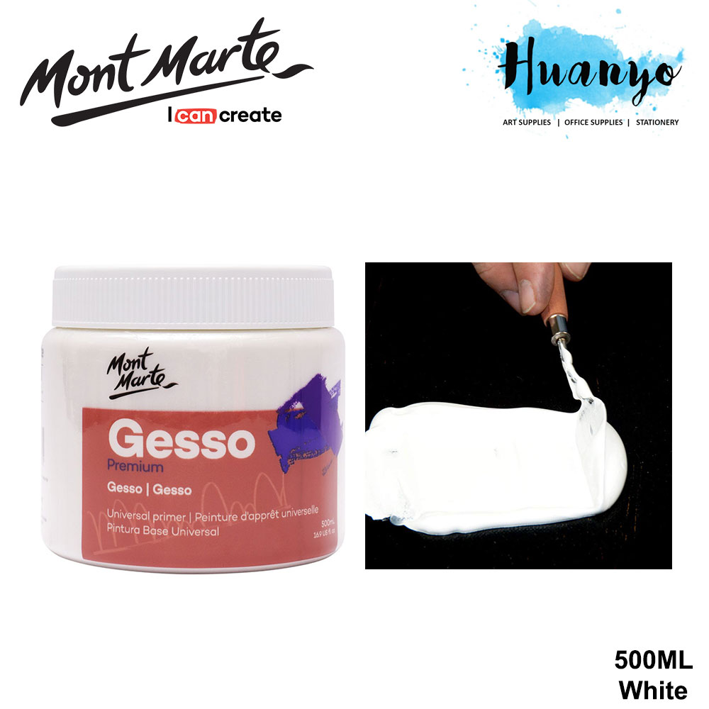 Mont Marte Acrylic / Oil Medium Gesso Universal Primer 500G (White