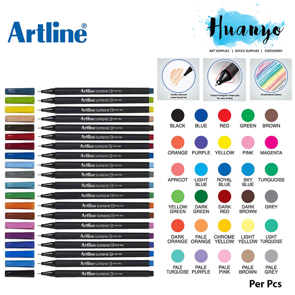 Lot De 10 Stylos Fins Fineliner Artline EPFS 200 - 0.4mm Couleurs Vives Pour Dessin Et Illustration