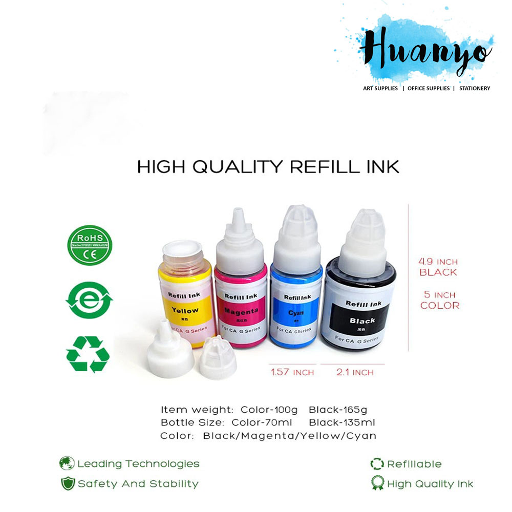 Canon Colour Printer Ink Refill Compatible For CANON G Series g1000 g2000 g3000 g2010 g3010 ( C,M,Y,BK )