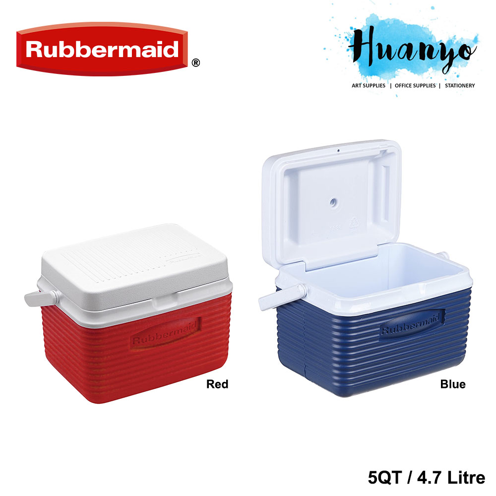 Rubbermaid Ice Cooler Box Chest Bucket 4.7Litre / 5QT (Red/Blue , Hold Up to 6 Cans)