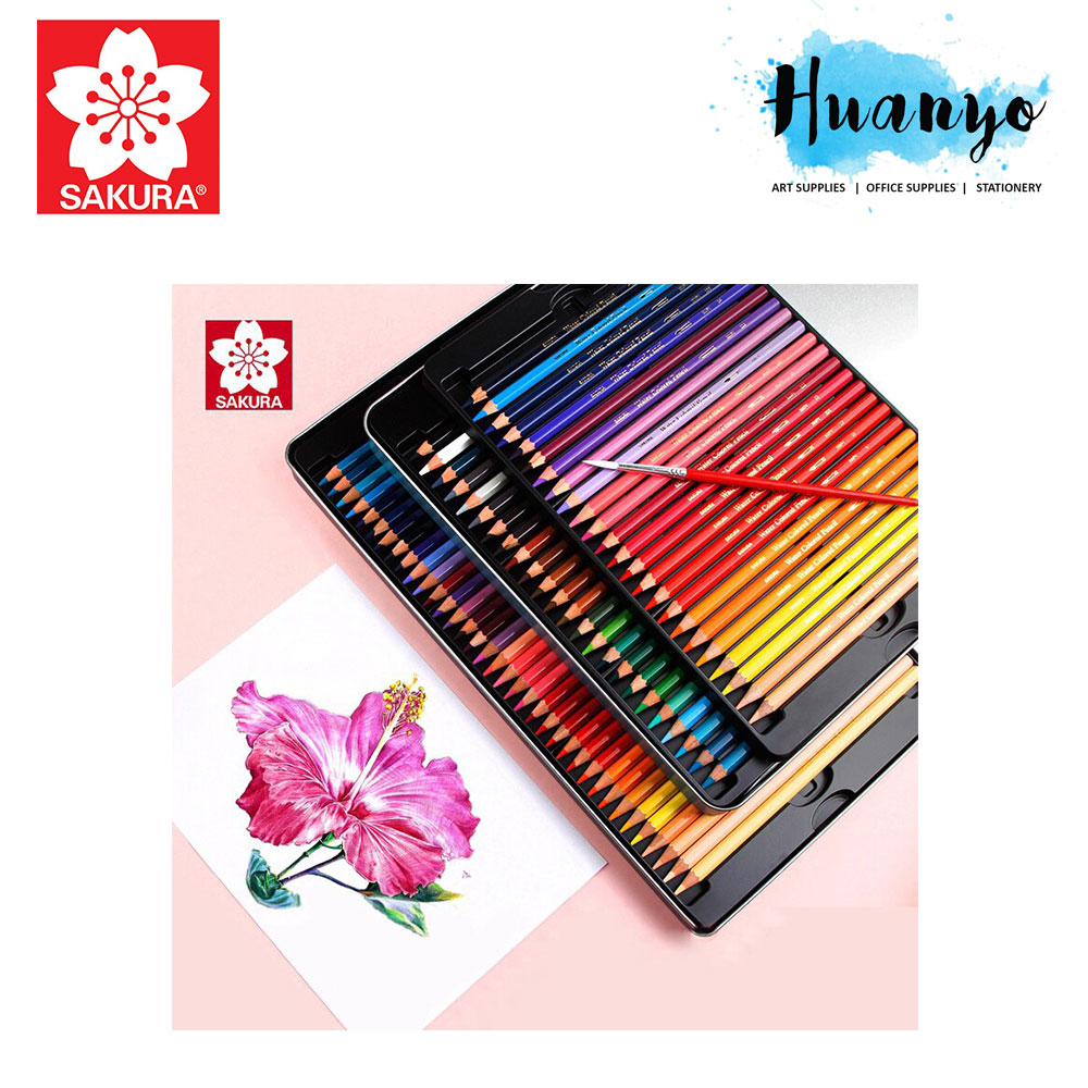 Sakura Water Colour Pencil Tin Set (Color Set of 24 / 36 / 48)