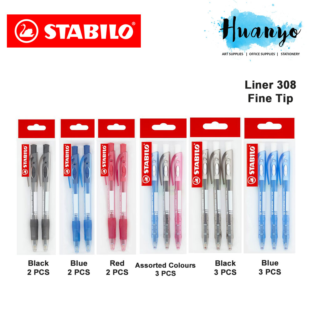 Stabilo 308 Stabilo Red Pen STABILO 308 RETRACTABLE BALLPOINT PEN