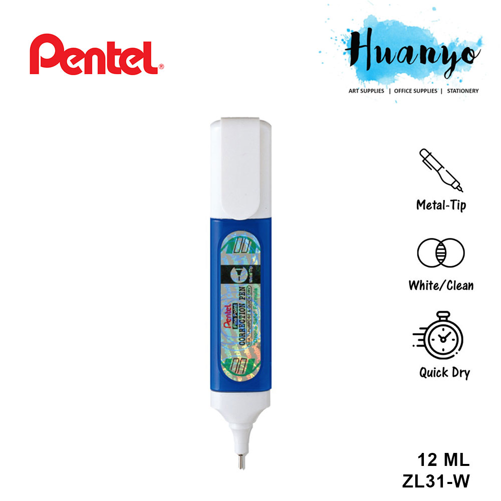 Pentel Correction Pen Metal Tip Extra Fine / Fine Point (4.2 ML/ 7 ML/ 12 ML)
