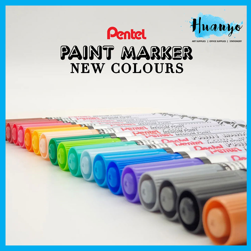 Pentel Colour Paint Marker Pen (Metallic & Pastel, Fine / Medium Bullet Tip) [Per PCS]