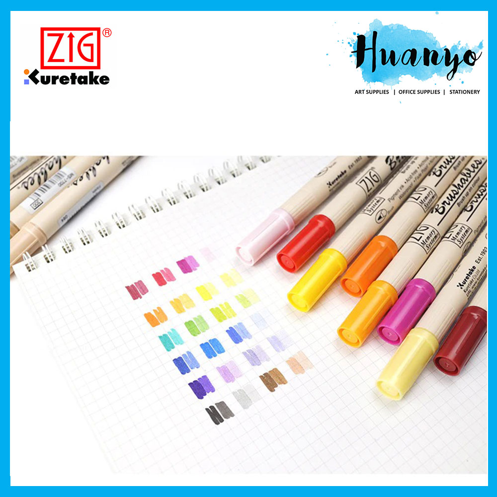 Kuretake Zig Memory System Brushables Twin Head Two-Tone Brush Pen (Per PCS)