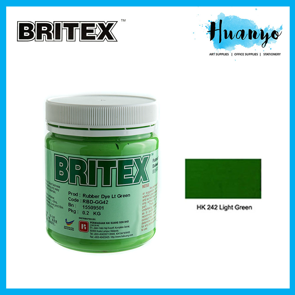 Pelaka Britex Rubber Dye Fabric Paint Gloss 200ML (For Light & Dark Colour Fabric Textile, Silk Screen Printing)