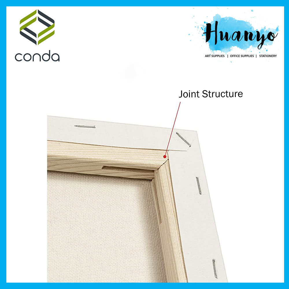 Conda Artist Pure Cotton Stretch Canvas (Square Size, Fine Grain, 100 X 100cm X 1.5cm)