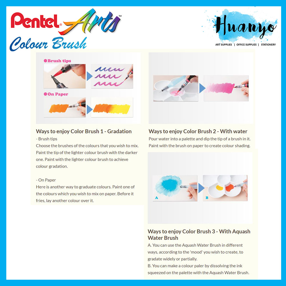 Pentel Arts Colour Calligraphy Drawing Brush Pen XGFL (Per PCS)