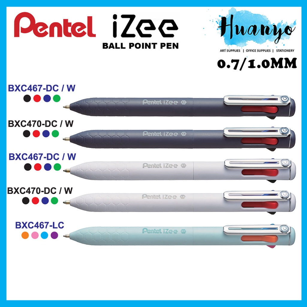 Pentel iZee Multi Colour Ink Retractable Ball Point Pen