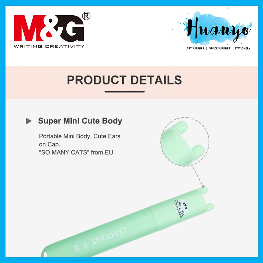 M&G So Many Cats Set of 6 Mini Fruit Scented Pastel / Fluorescent Highlighter