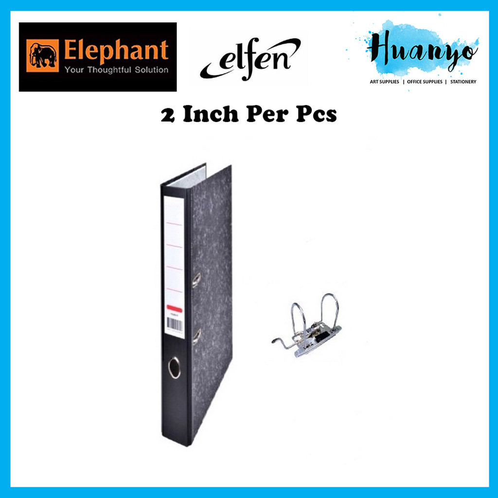 Elfen Elephant Lever Arch File For Hard Wearing & Heavy Duty Durability (2" NO.205 F / 3" NO.202 F) Per Pcs