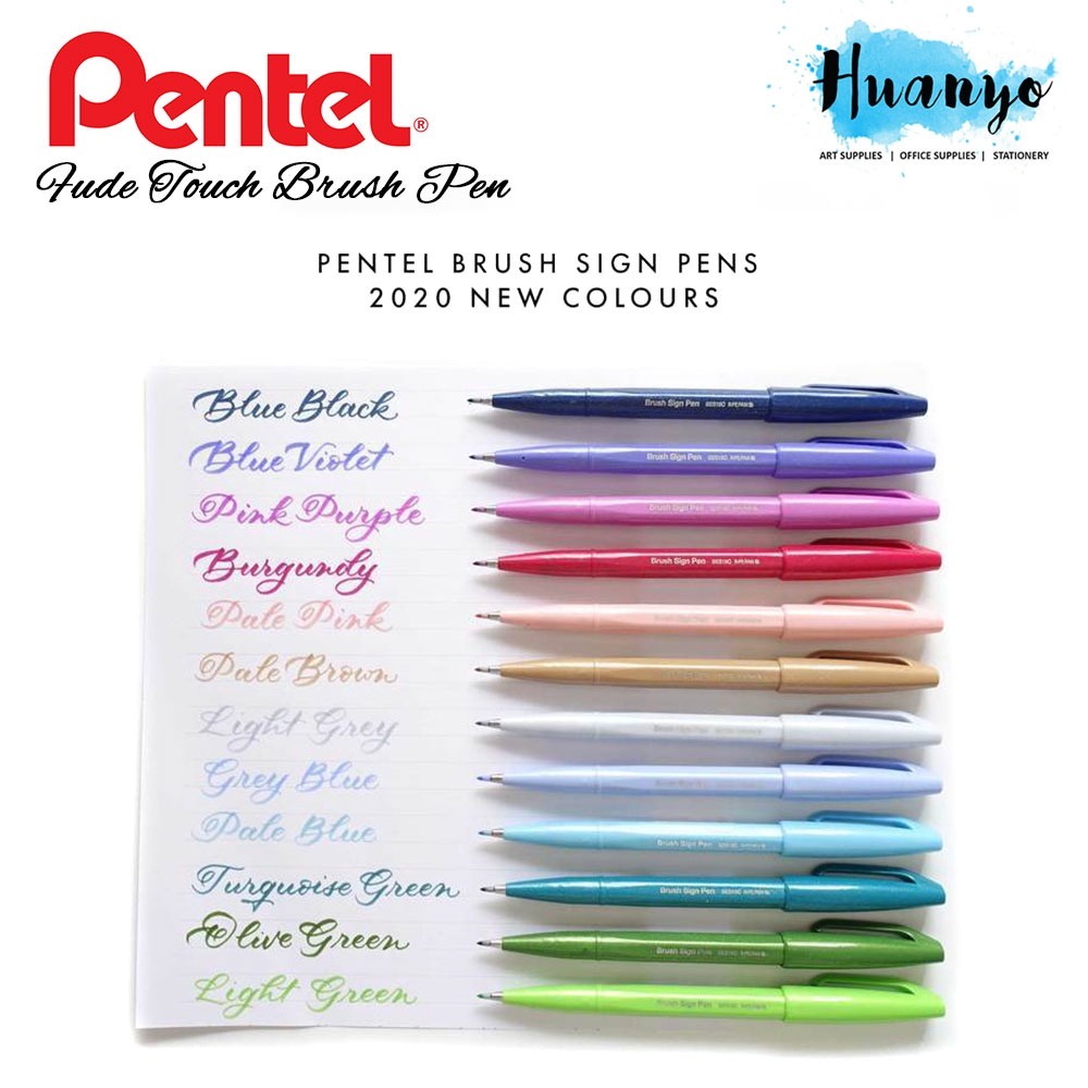 Pentel Fude / Fudemoji Touch Brush Sign Pen [Pastel/Landscape Natural ...