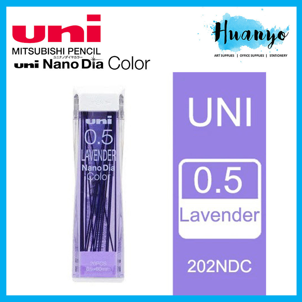 Uni Nano Dia Color Mechanical Pencil Lead Refill Erasable (0.5MM X 60MM X 20Pcs) (Mix / Colour) 202NDC