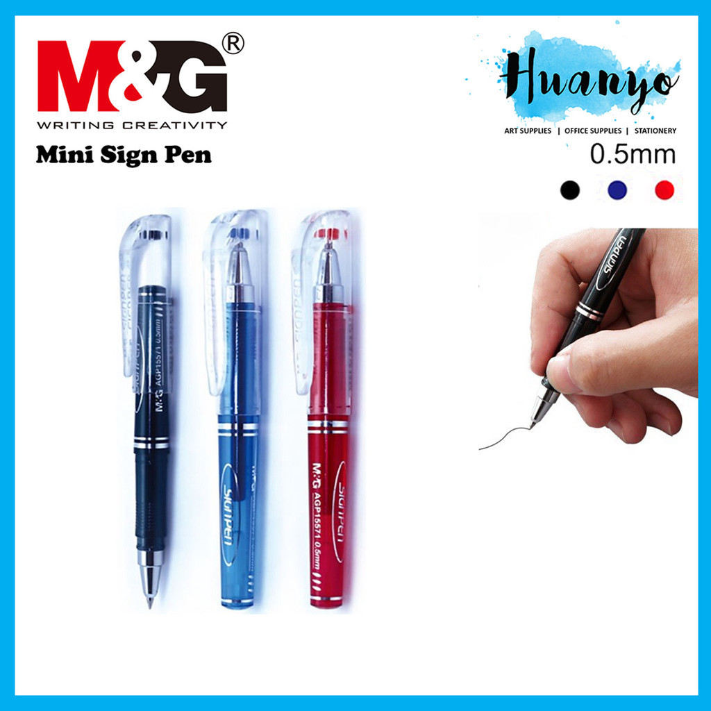 M&G Mini Sign Pen (Black/Blue/Red) 0.5MM Per Pcs AGP15571