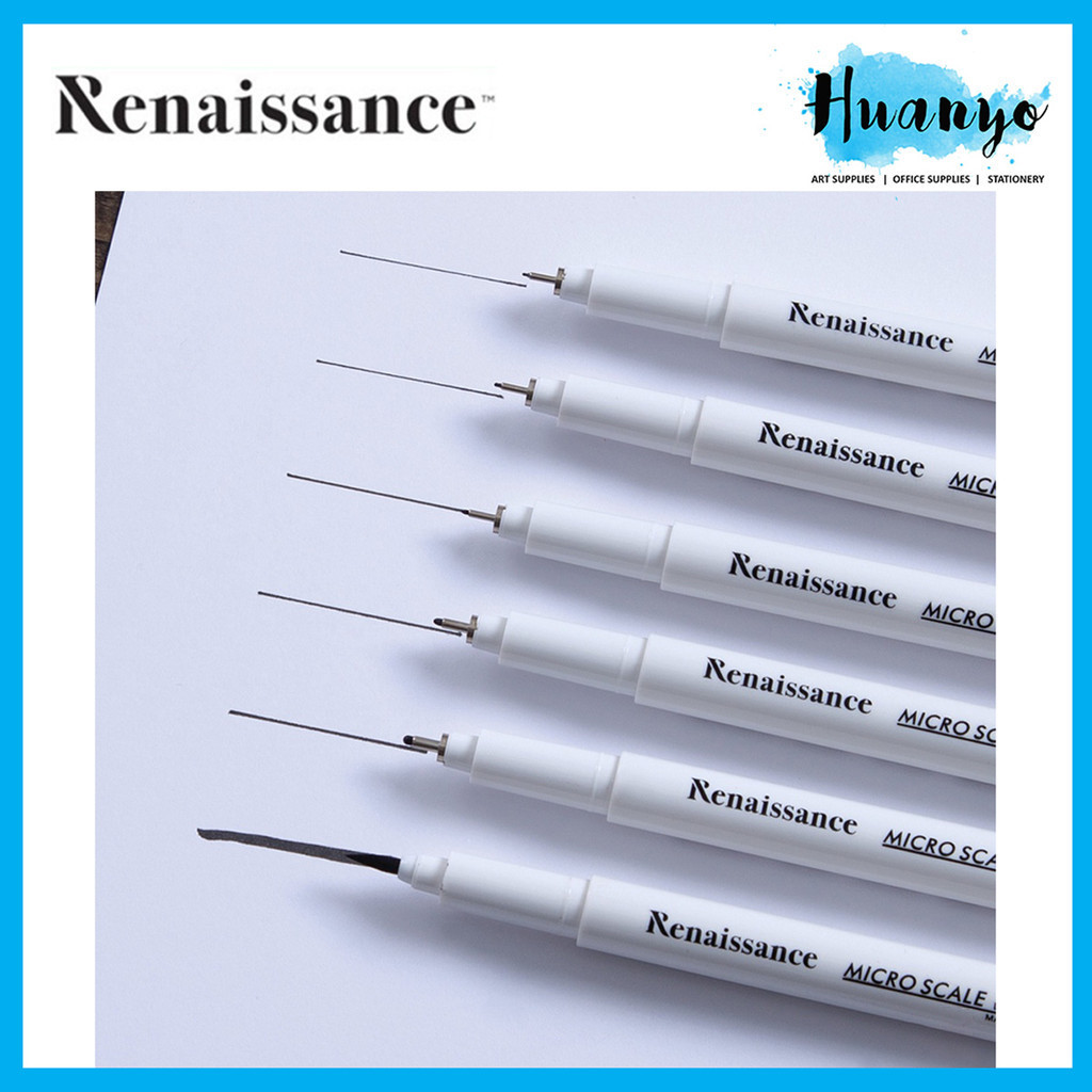 Renaissance Micro Scale Technical Drawing Sketch Pen Black (0.1/0.2/0.3/0.5/1.0MM/BR, Per Pcs) [Sketching]