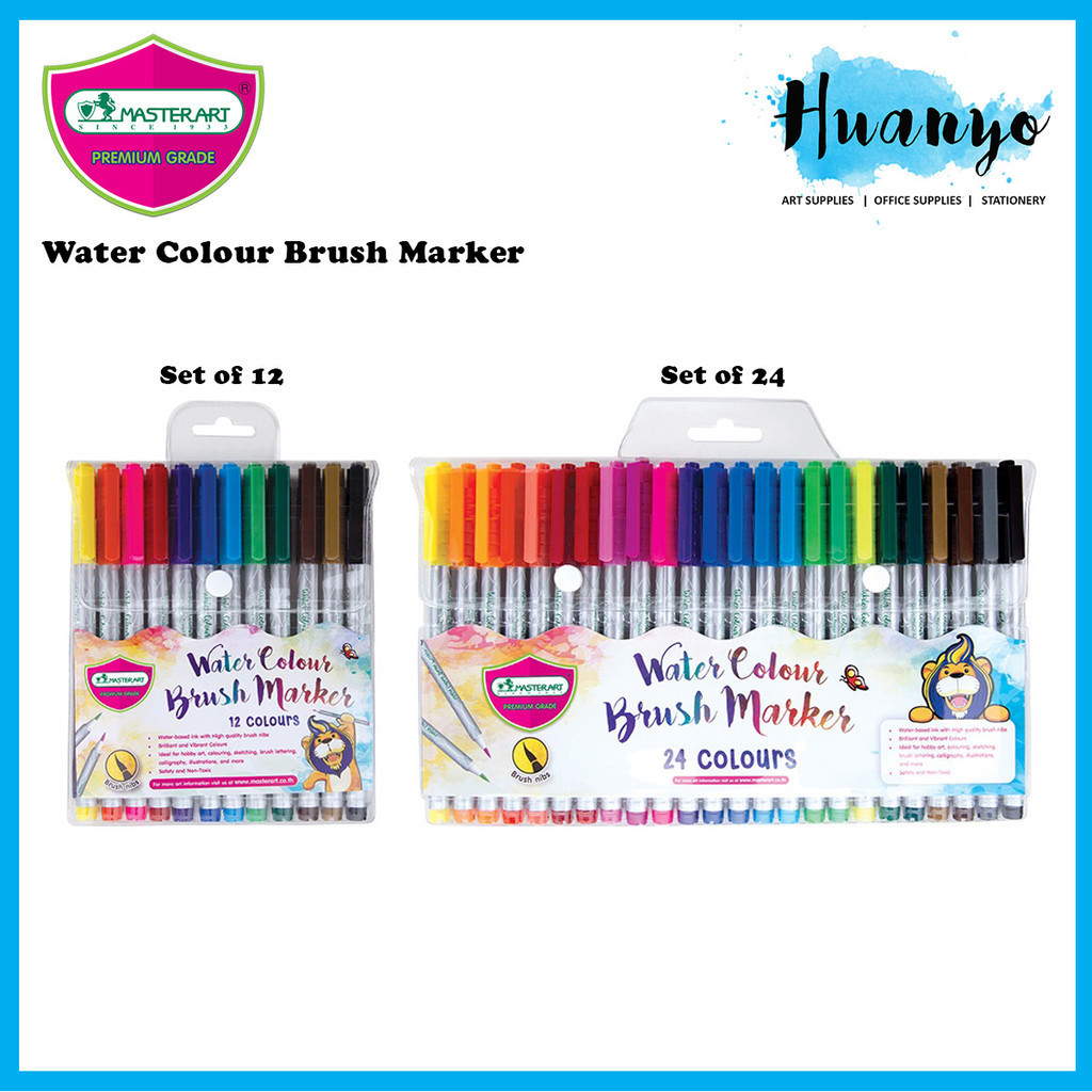 Masterart Water Colour Brush Marker Wallet Set of 12 / 24 Color
