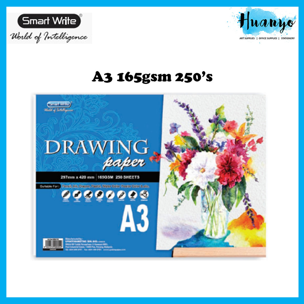Smart Write A3 Drawing Paper White Kertas Lukisan Putih (135 / 165gsm) 250's 420mm x 297mm [1 Ream] SW0055/0056