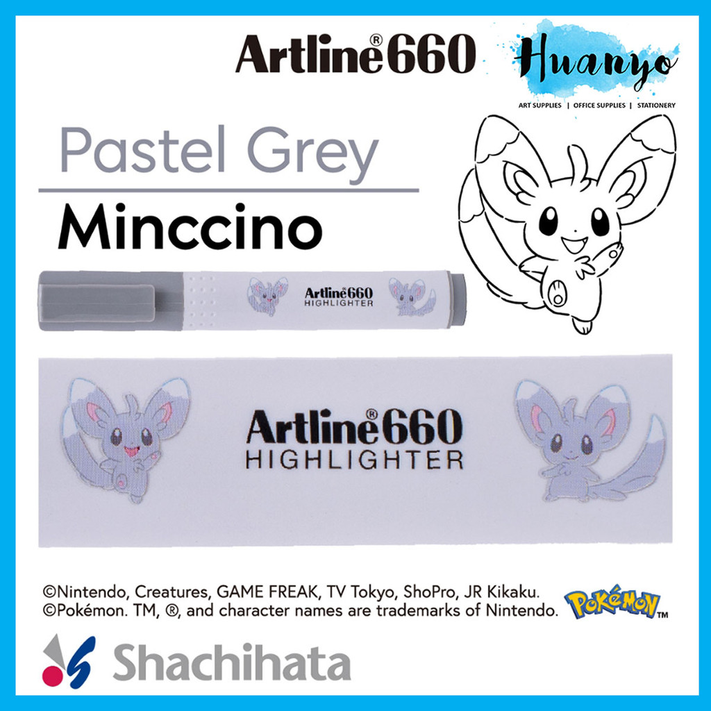 Artline Pokmon Limited Edition 660 Highlighter Soft Pastel & Flourescent 12 Colour (Per Pcs / Wallet Set)
