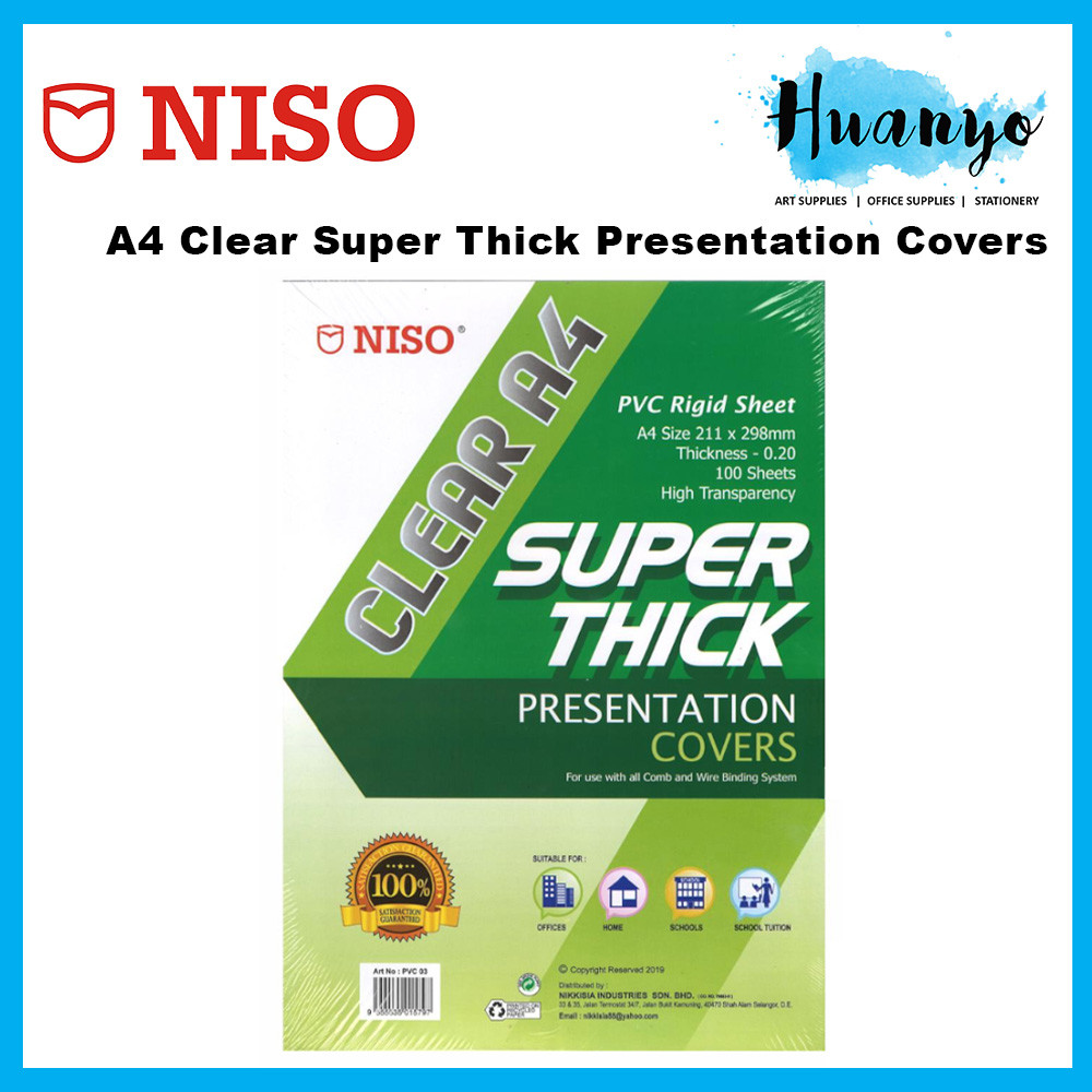 4 Inch Pvc Solid Cover NISO SUPER THICK PVC Plastic Presentation Cover A4 Rigid Sheet ...