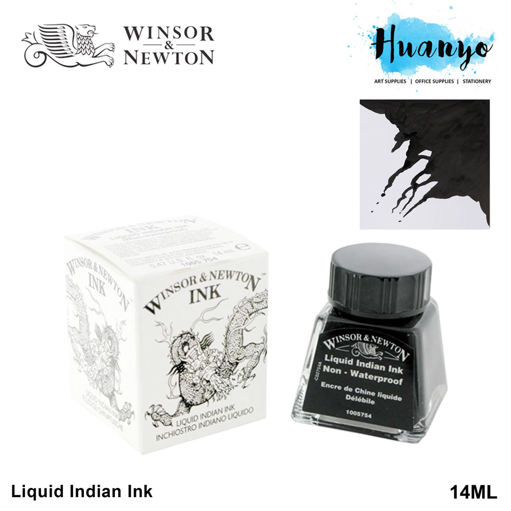 Winsor & Newton Liquid Indian Drawing Ink - Black (14ml)