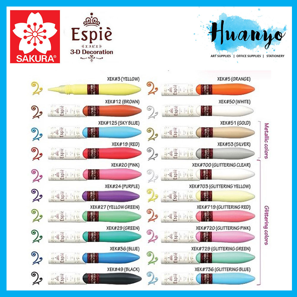 Sakura Espie 3D Decoration Marker Pen (Per PCS, 20 Colour Available)